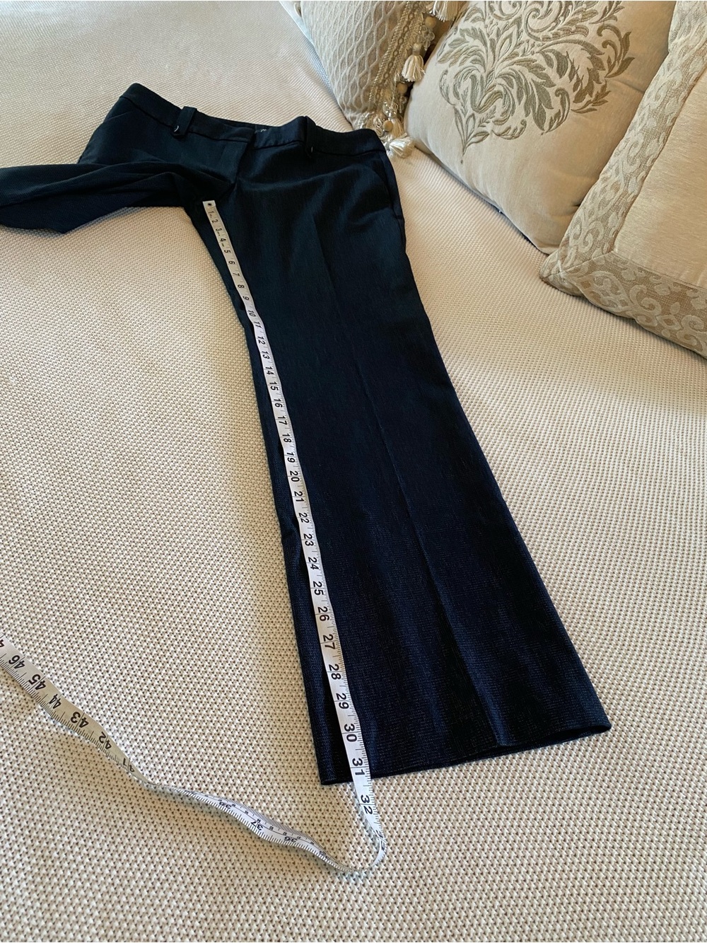 LOFT Dark Navy Straight-Leg Trousers - Picture 4 of 15